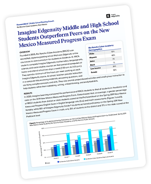 Cover page of an Imagine Edgenuity research paper