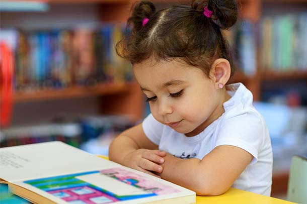 young student reading