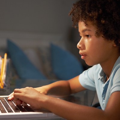 student at computer