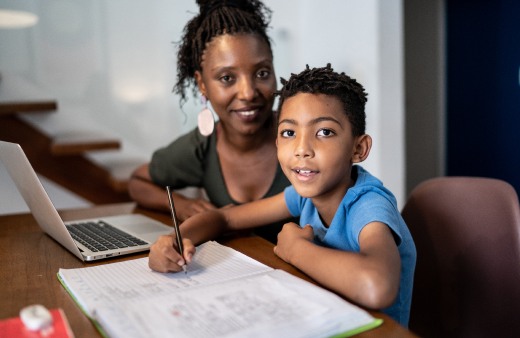 student doing homework